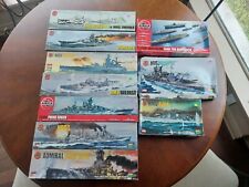 Airfix x10 1:600 & 1:1200 HTF Battleships Model Kits *New In Original Plastic*