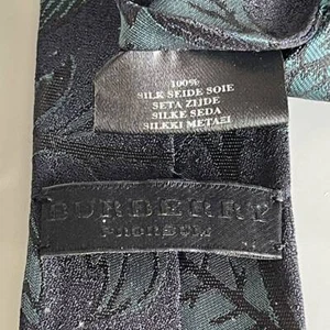 Burberry London Black Silk Mens Tie Necktie Classic Dress Luxury Multicolor - Picture 1 of 10