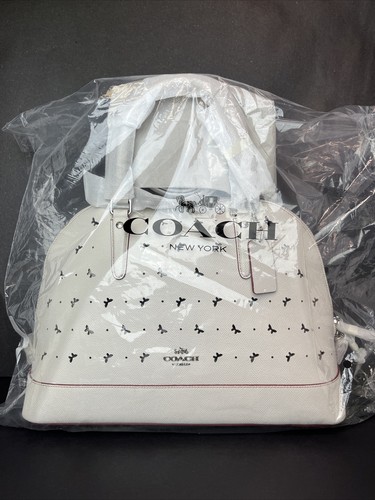 Borsa a tracolla Coach F59344 Sirra nuova con etichette in pelle traforata gesso $450