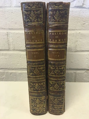 Antique 1769 La Palingenesie Philosphique 2 Volume Book Set by Charles Bonnett - Image 1 of 4