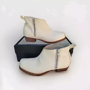 Ducanero Ankle Boots Italy Handcrafted Winter White Leather Boho Womens 37 - Picture 1 of 9