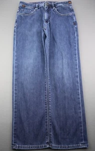 Pantalones de mezclilla para hombre desgastados marca rectos elásticos medianos lavado talla 32x30 (MSR 32x29) - Imagen 1 de 12