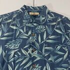 Mens Tommy Bahama Silk Hawaiian Aloha Shirt Size Medium Floral Blue