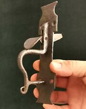 Antique primitive wrought iron thumb latch door handle salvaged Portugal