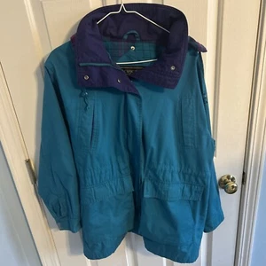 Vintage Pacific Trail Large Jacket 90s Coat Teal Purple Fleece Lining Parka - Picture 1 of 4