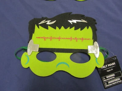 NWT Felt Mask Cat Pumpkin Owl Frankenstein Skeleton Witch Halloween Costume Acsr - Image 1 of 4