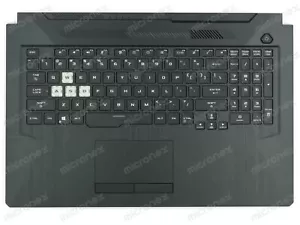 POUR Asus 90NR0684-R31UI0 clavier appuie-paume DEL RGB US-International noir - Photo 1/2