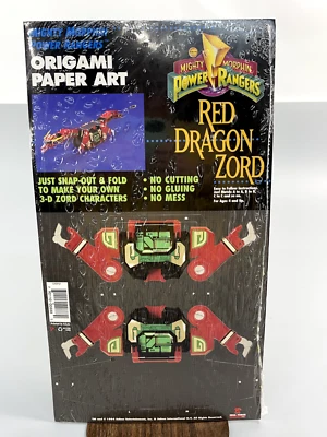 Vintage Origami Paper Art. MIGHTY MORPHIN Power Rangers. RED DRAGON ZORD NEW - Image 1 of 2