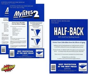 100 Mylites2 SILVER/GOLD Mylar Bags & Half Back 24pt Boards 775M2/750HB E.Gerber - Picture 1 of 1