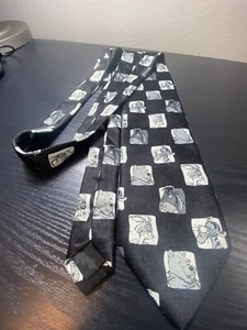 Disney Winnie The Pooh Neck Tie Tigger Eeyore Men's Black White  Necktie Classic - Picture 1 of 10