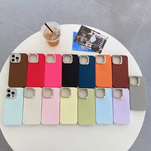 Liquid Skin Feel PU Leather Phone Case For iPhone 16 Pro Max 15 Pro 14+ 13 12 11 - Picture 1 of 57
