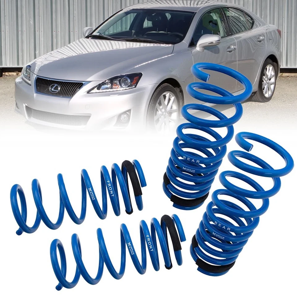 Комплект синих пружин для занижения катушки Megan для седана Lexus IS250/IS350 RWD 06–13 годов выпуска - Изображение 1 из 1