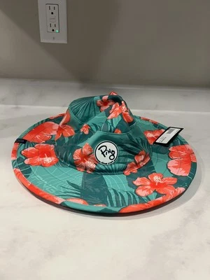 Chapéu de Sol Ping PUA ALOHA Verde Azul-petróleo Rosa Floral 2024 Tour Boonie NOVO EM FOLHA - Imagem 1 de 4