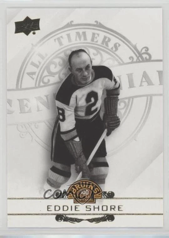 2023-24 Upper Deck Boston Bruins Centennial All-Timers SP Gold Eddie Shore HOF - Image 1 of 2
