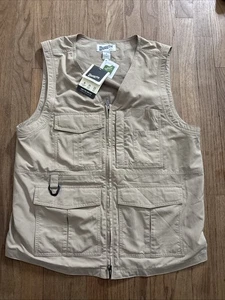 Duluth Pocket Fool Work Vest Men’s Medium Light Brown Mesh Pockets Full Zip - Picture 1 of 11