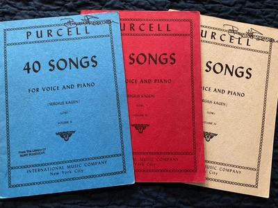 Purcell 40 Songs for Voice and Piano Lot of 3 Low Voice Volumes II, III & IV SC - Image 1 of 4