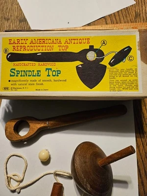 Ранняя американская антикварная репродукция веретена. #3583 сделано в Японии  - Изображение 1 из 4