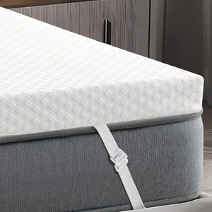 Breathable 4D Air Fabric 3 Inch Gel Memory Foam Mattress Topper Queen Size, C... - Picture 1 of 9