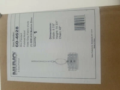 Colgante Nuvo Lighting Mini Luz Pulido con Pantalla de Tela 60-4628 Foto 1 de 2