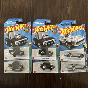 LOT OF(6)'70 CHARGER HOT WHEELS CORVETTE 2023 H CASE,FAST & FURIOUS,HW TOONED - Picture 1 of 3