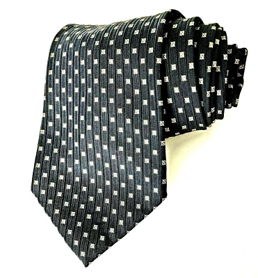 Gravata masculina BIRMA BIBAS 60"L designer ouro preto design geométrico 100% seda - Imagem 1 de 4