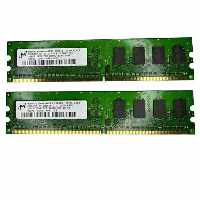 2 MT8HTF3264AY 40EB3 Micron 256MB PC2 3200U DDR2 400MHz Untested - Image 1 of 3