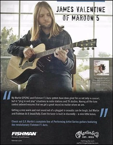 Granate 5 James Valentine Martin GPCPA1 guitarra acústica anuncio 8 x 11 anuncio - Imagen 1 de 3
