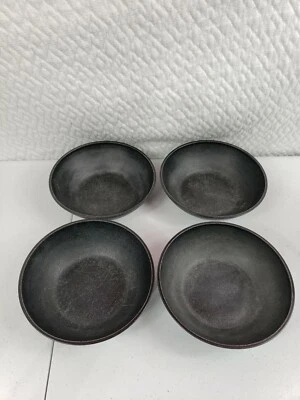  Lote de 4 cuencos de grano de madera sintética vintage Black Fleetwood de Sheffield Foto 1 de 4