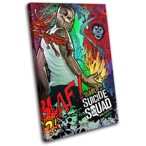 Suicide Squad Diablo Poster Movie Greats SINGLE CANVAS WALL ART Picture Print - Picture 1 of 1