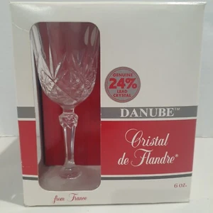 Danube Cristal de Flandre Set of 4 Crystal Glasses France 6oz - Picture 1 of 8