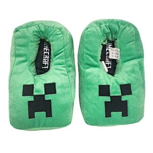 Minecraft Creeper Boys Slipper 3D Green Plush Novelty Footwear Slip On For Kids - Picture 1 of 12