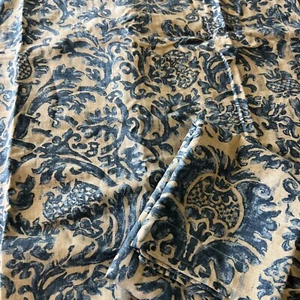 Ralph Lauren Donovan Landing Damask 2 Euro Pillow Shams Blue Tan Envelope - Picture 1 of 2