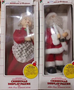 Animated Telco Santa & Mrs. Claus 14" Original Motion-ettes Set Candles Box 1990 - Picture 1 of 8
