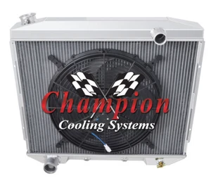 2 Row KR Champion Radiator,16" Fan-1957-1959 Ford Courier Sedan Delivery V8 Eng - Picture 1 of 9