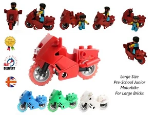 Motorrad großer Baustein Fahrzeug Zubehör Motorrad Vorschule passend für Duplo - Bild 1 von 9