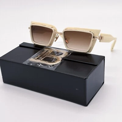 NUEVAS GAFAS DE SOL BALMAIN ADMIRABLES BALMAIN BPS-130C UNISEX BLANCO/DORADO/MARRÓN Foto 1 de 4