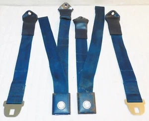 1966 1967 Mustang Fastback GT A Cougar Xr7 ORIG DELUXE BLUE REAR SEAT BELTS SET - Bild 1 von 10