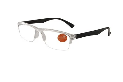 Reading Glasses Semi Rimless Transparent Crystal +1.0 1.5 2.0 2.5 3.0 3.5