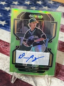 Will Rudy 2022 Panini Prizm Draft LIME GREEN PRIZM AUTO Brewers 04/23 - Bild 1 von 2