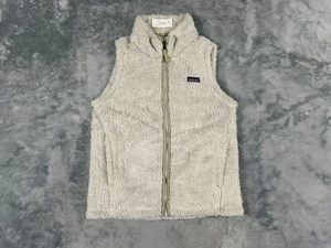 PATAGONIA LOS GATOS GIRLS VEST EXTRA LARGE (14) WHITE FLEECE FULL ZIP MOCK NECK - Picture 1 of 9
