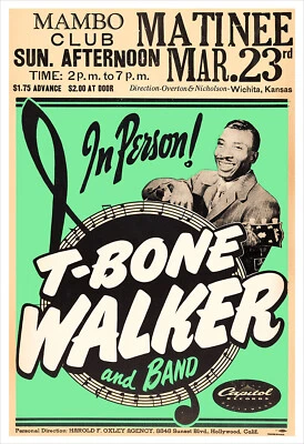 T-Bone Walker 1952 concert poster print - Image 1 of 2