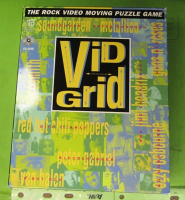 VID GRID PC Game CD Big Box 1994 The Rock Video Moving Puzzle Game OZZY GnR - Image 1 of 4