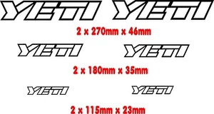 YETI Outline style vinyl cut sticker / decal Respray, restore, 6 pce pack. - Picture 1 of 5