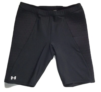 Pantalones Cortos de Ciclismo Under Armour Para Mujer Medianos Negros Acolchados Nylon Cintura Elástica 9"L Foto 1 de 4
