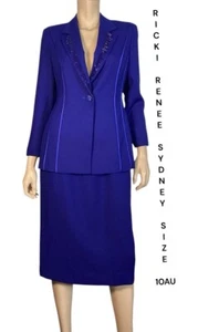 🌻RICKI RENEE SYDNEY SIZE 10 BLUE SUIT SET BUSINESS/COROPRATE SPECIAL EVENTS - Foto 1 di 24