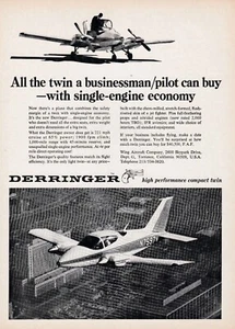 Wing Aircraft Derringer 1969 anuncio de avión 12/9/2024 m - Imagen 1 de 1