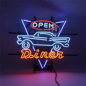Auto Open Diner Neon Sign Restaurant Wand Dekor Nachtlicht Neonschild 19"x15" - Bild 1 von 7