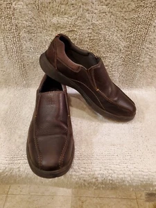 Clarks Collection Ultimate Comfort Mens12 Brown Leather Slip On Loafer Shoes EXC - Picture 1 of 9
