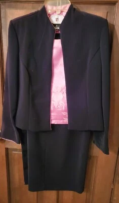 Traje Falda Vintage Positive Attitude 3 Piezas Negro Y Rosa Talla 12 Foto 1 de 4