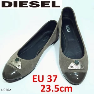 Diesel Women 6.5US Flat Shoes Logo Fittings Suede Eu Size 37 Luxury Modern Sleek - Picture 1 of 9
